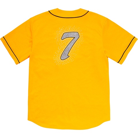 Supreme Rhinestone Baseball Jersey - Yellow