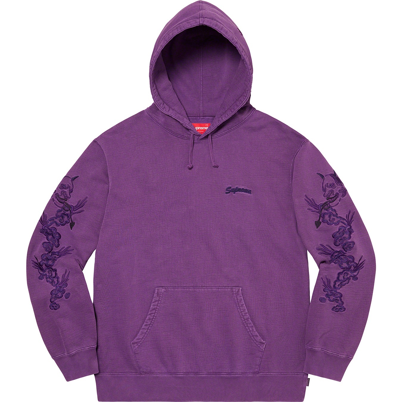 Supreme Dragon Overdyed Hooded Sweatshirt (SS20) - Bright Purple - $168