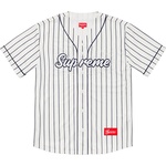 Supreme Rhinestone Baseball Jersey (SS20) - Pinstripe