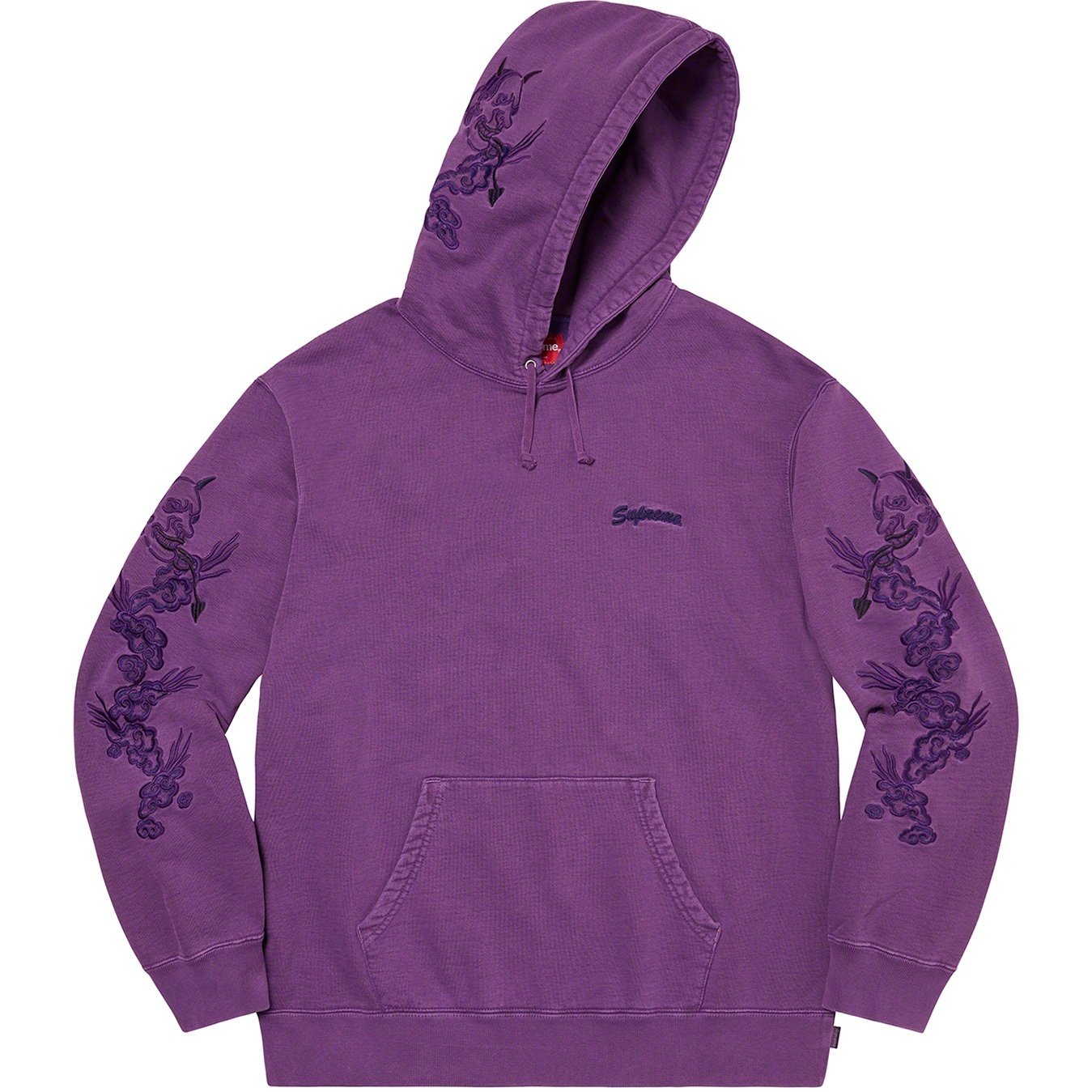 Supreme Dragon Overdyed Hooded Sweatshirt (SS20) - Bright Purple - $168