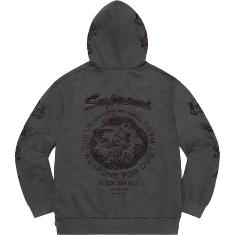 Supreme Dragon Overdyed Hooded Sweatshirt - Black