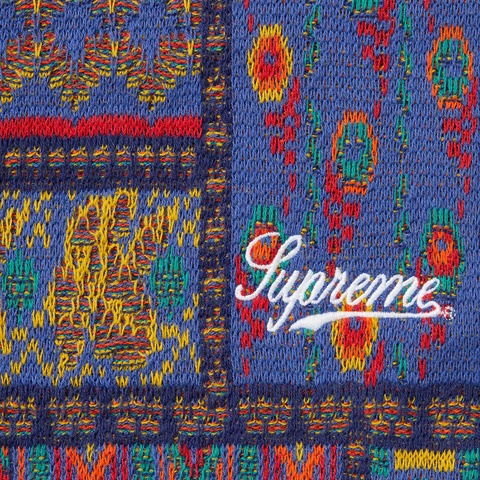 Supreme Patchwork Knit Zip Up Polo - Multicolor