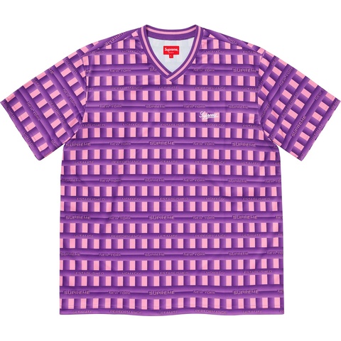 Supreme Grid Soccer Jersey - Purple