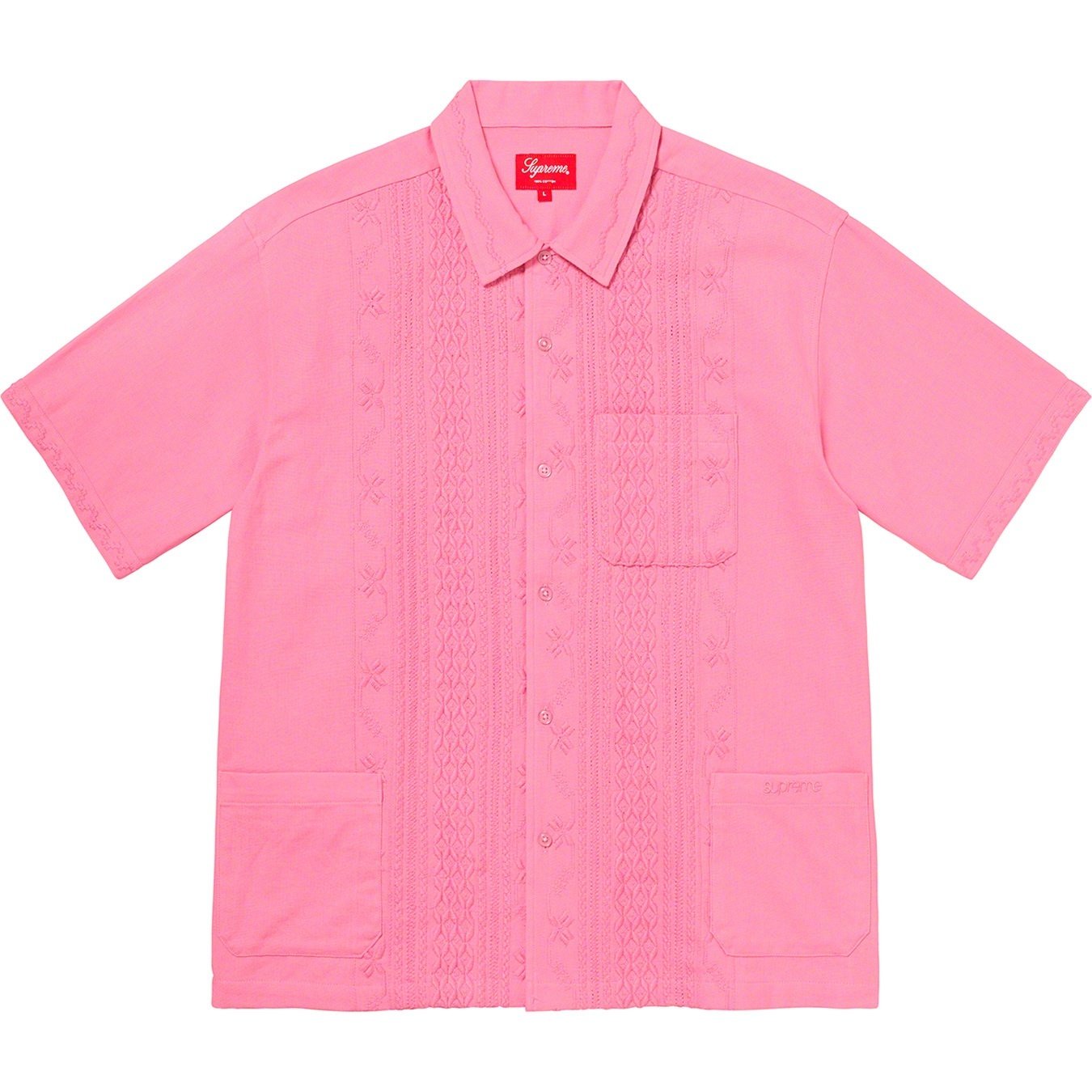 Supreme Embroidered S S Shirt (SS20) - Dusty Pink - $128