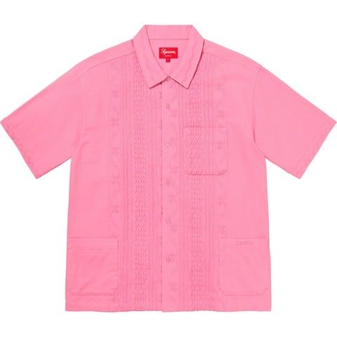Supreme Embroidered S/S Shirt - Dusty Pink