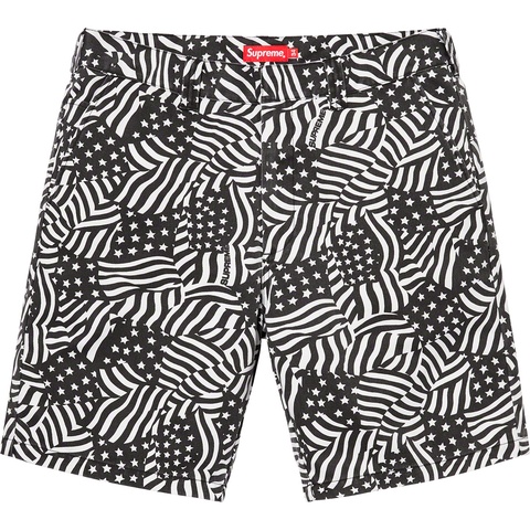 Supreme Work Short - Black Flags