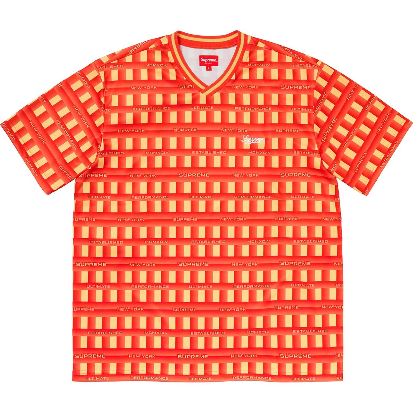 Supreme Grid Soccer Jersey (SS20) - Orange - $98