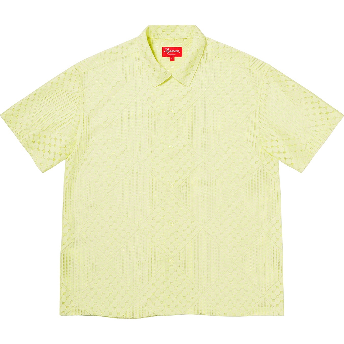 Supreme Lace S S Shirt (SS20) - Pale Yellow - $128