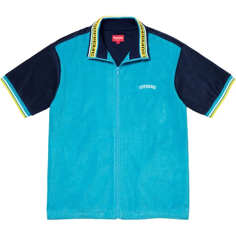 Supreme Terry S/S Zip Up - Cyan