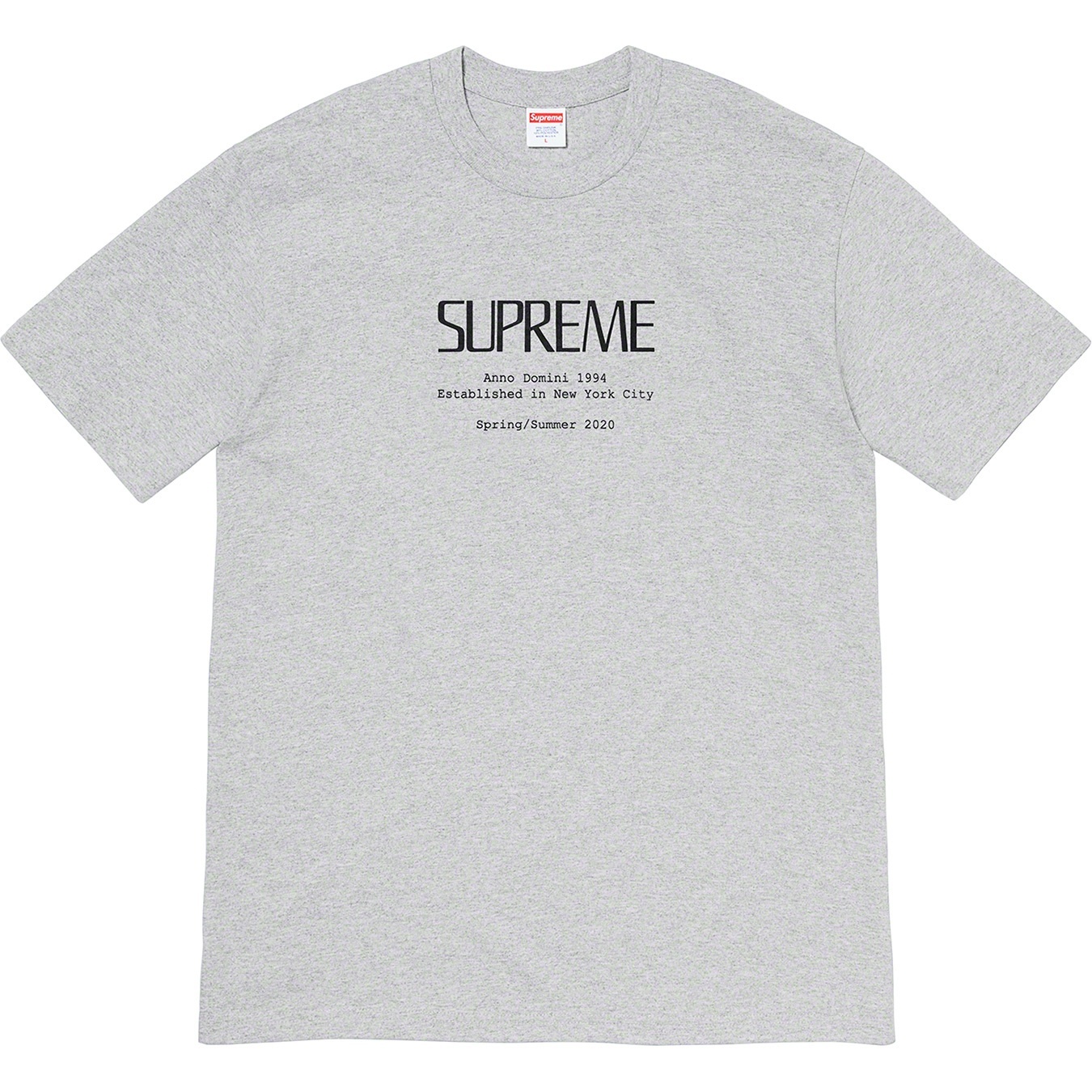 Supreme Anno Domini Tee (SS20) - Heather Grey - $38