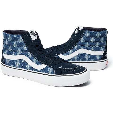 Supreme Supreme®/Vans® Hole Punch Denim Sk8-Hi Pro - Blue