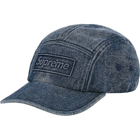 Supreme Embossed Denim Camp Cap - Blue