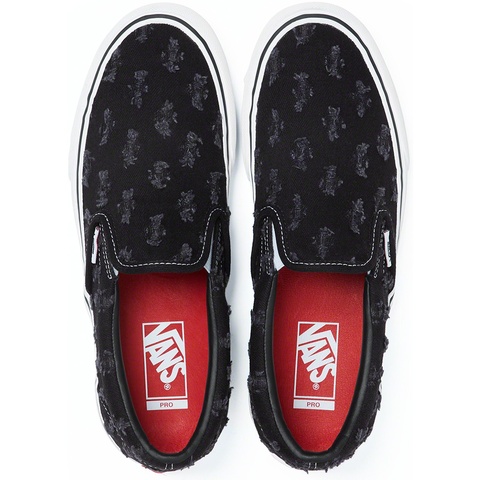 Supreme Supreme®/Vans® Hole Punch Denim Slip-On Pro - Black
