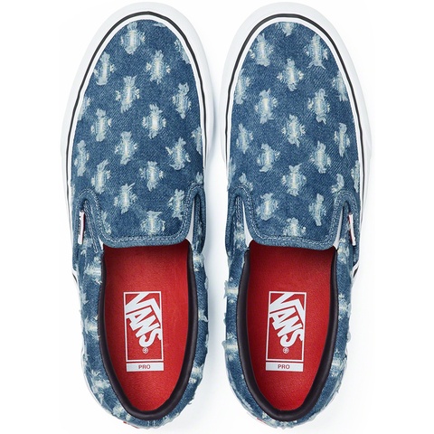 Supreme Supreme®/Vans® Hole Punch Denim Slip-On Pro - Blue