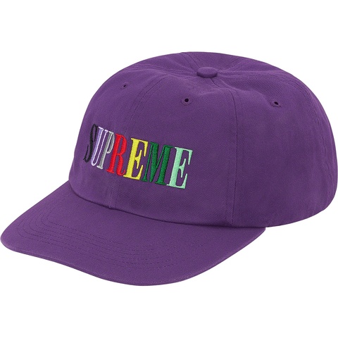 Supreme Multi Color Logo 6-Panel - Purple