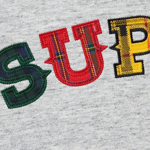Supreme Plaid Appliqué S/S Top - Heather Grey