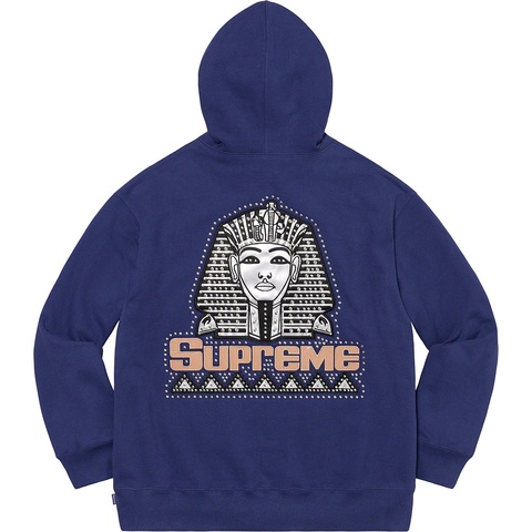 Supreme Pharaoh Studded Hooded Sweatshirt - Washed Navy