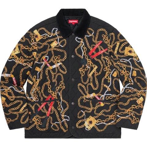Supreme Chains Quilted Jacket - Black