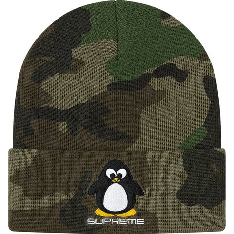 Supreme Penguin Beanie - Woodland Camo