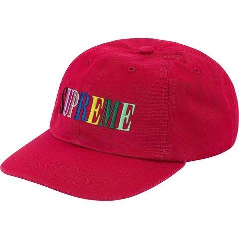Supreme Multi Color Logo 6-Panel - Red