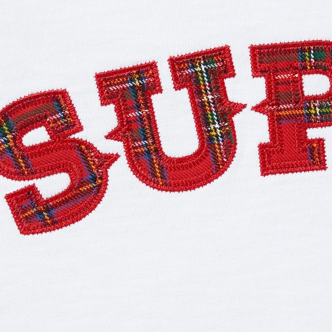 Supreme Plaid Appliqué S/S Top - White