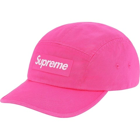 Supreme Washed Chino Twill Camp Cap - Pink