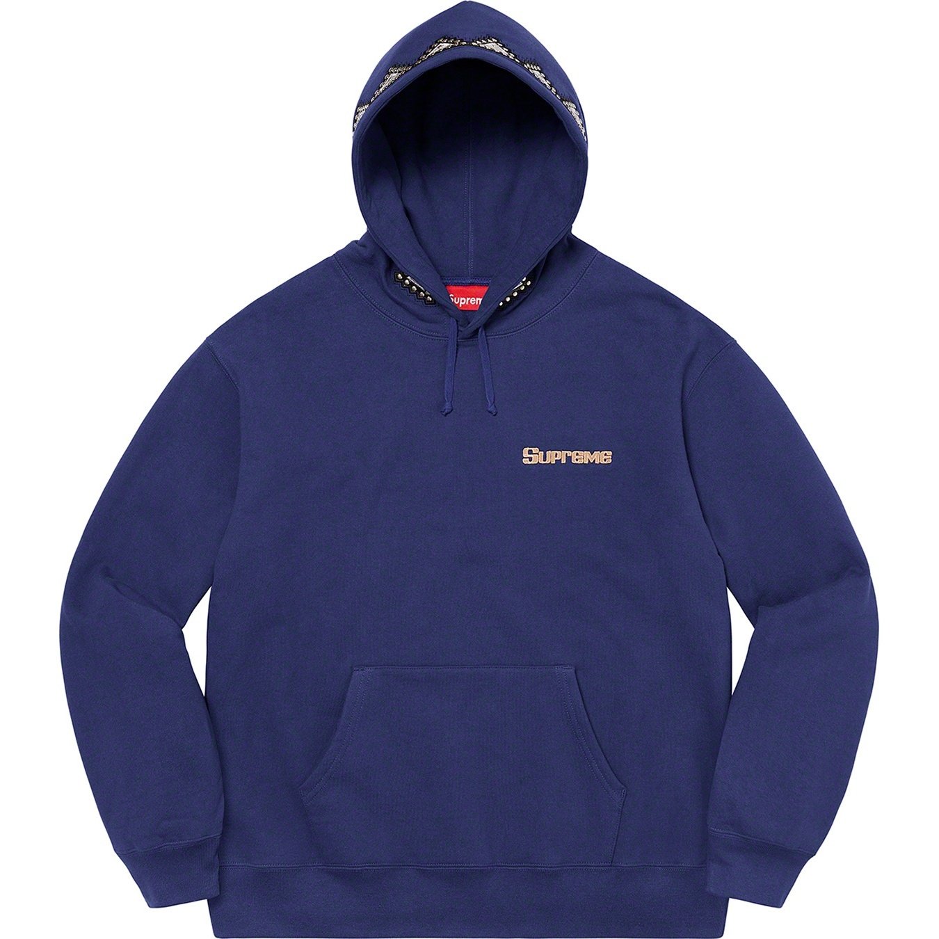 Supreme Pharaoh Studded Hooded Sweatshirt (FW20) - Washed Navy - $168