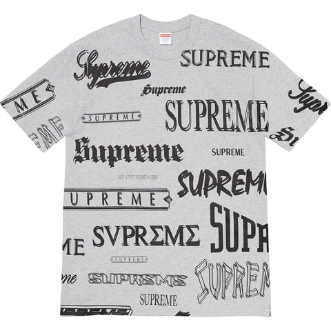 Supreme Multi Logo Tee - Heather Grey