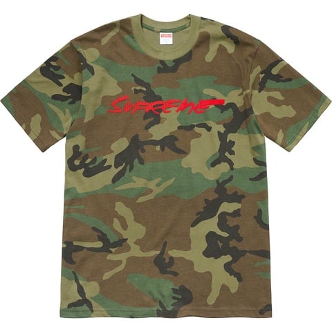 Supreme Futura Logo Tee - Woodland Camo