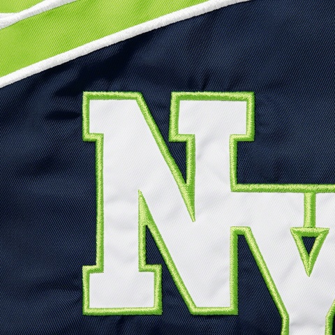 Supreme Contrast Script Varsity Jacket - Navy