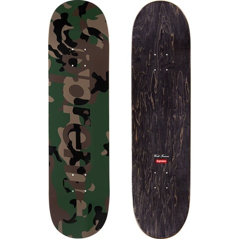 Supreme Camo Logo Skateboard - Woodland Camo - 8.125" x 32"