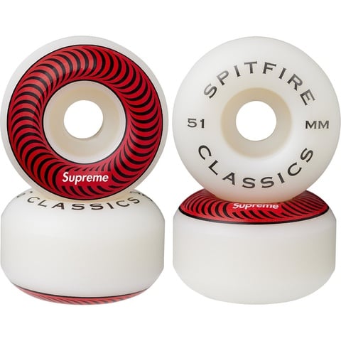 Supreme Supreme®/Spitfire® Classic Wheels (Set of 4) - Red 51MM
