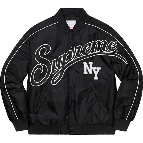 Supreme Contrast Script Varsity Jacket - Black