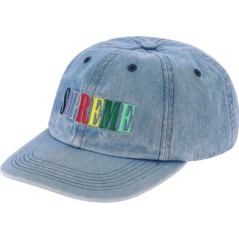 Supreme Multi Color Logo 6-Panel - Light Denim