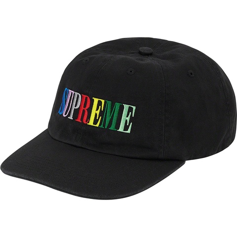 Supreme Multi Color Logo 6-Panel - Black