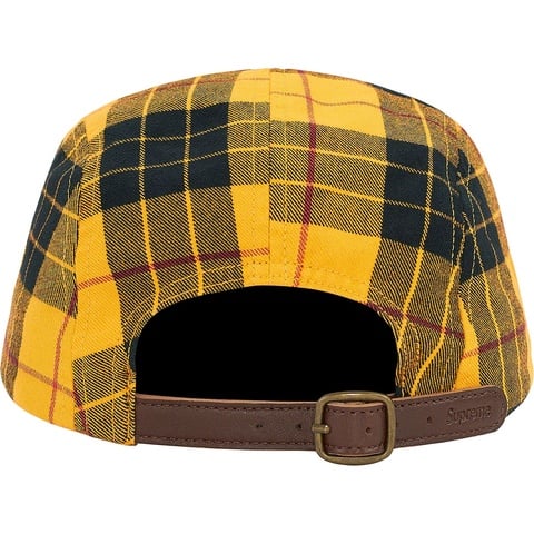 Supreme Washed Chino Twill Camp Cap - Yellow Tartan