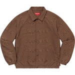 Supreme Houndstooth Logos Snap Front Jacket (FW20) - Brown