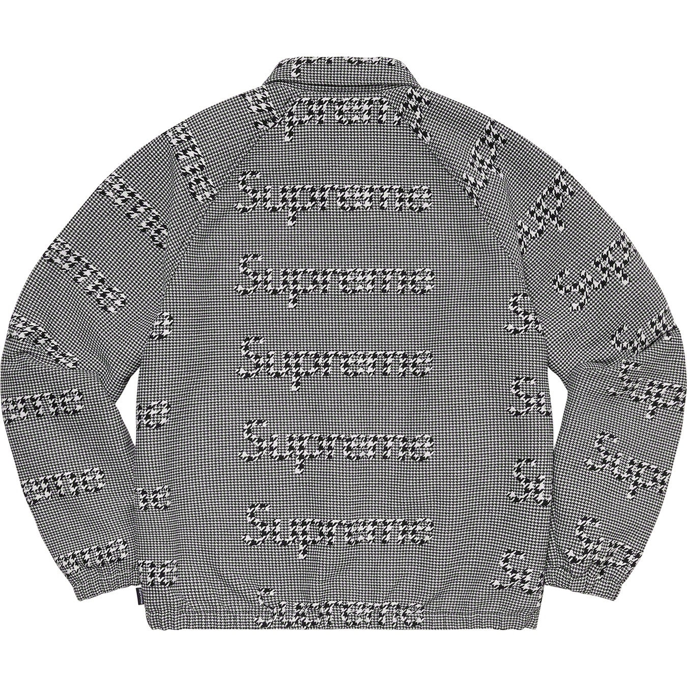 Supreme Houndstooth Logos Snap Front Jacket (FW20) - Black - $168