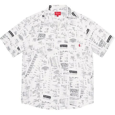 Receipts Rayon S/S Shirt - fall/winter 2020 - Supreme