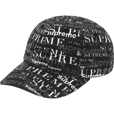 Supreme Logo Pattern 6-Panel - Black