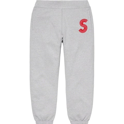 Supreme S Logo Sweatpant - Heather Grey