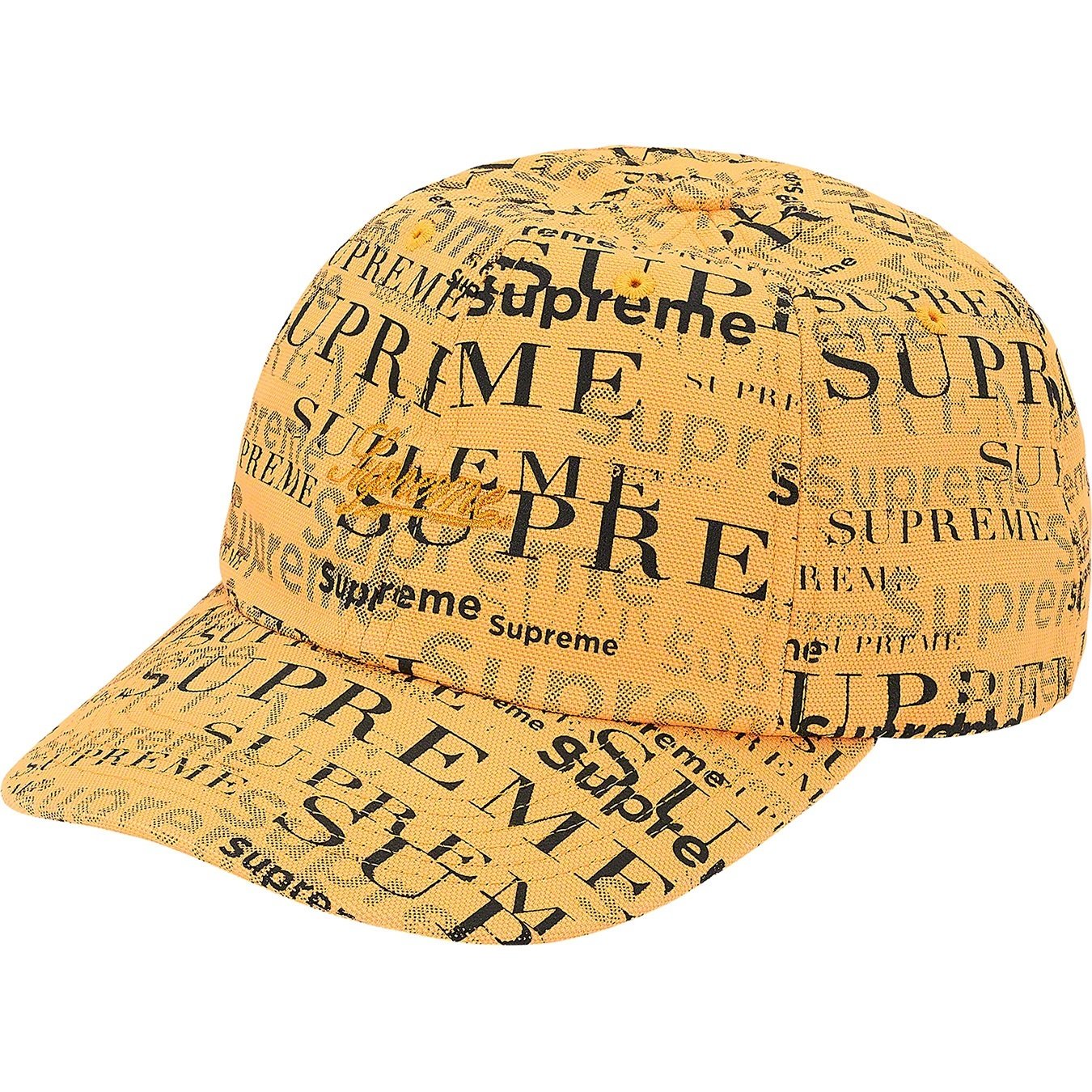Supreme Logo Pattern 6-Panel (FW20) - Yellow - $48
