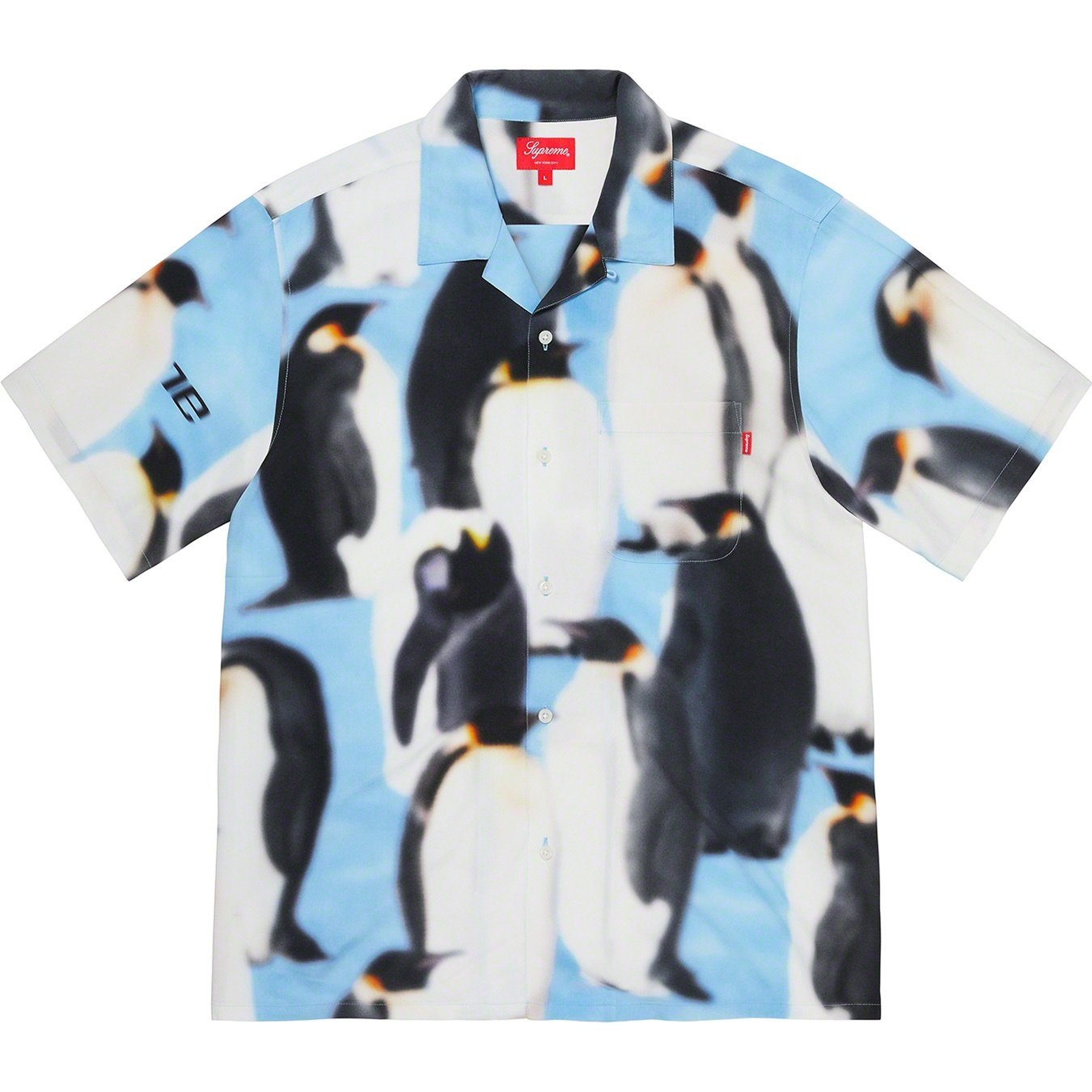 Supreme Penguins Rayon S S Shirt (FW20) - Blue - $138
