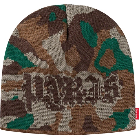 Supreme Paris Camo Beanie - Woodland Camo