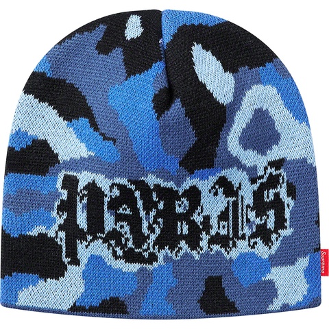 Supreme Paris Camo Beanie - Blue Camo