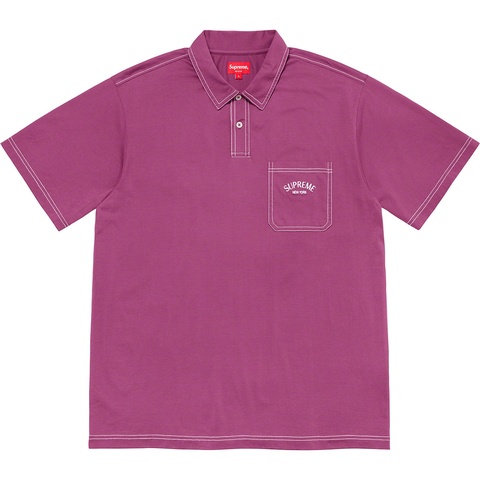 Supreme Contrast Stitch Polo - Purple