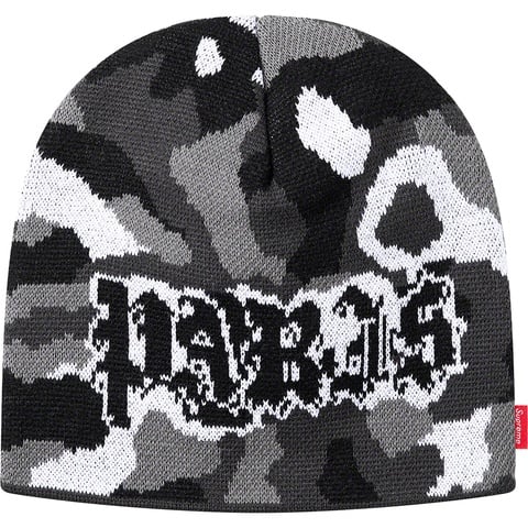 Supreme Paris Camo Beanie - Snow Camo