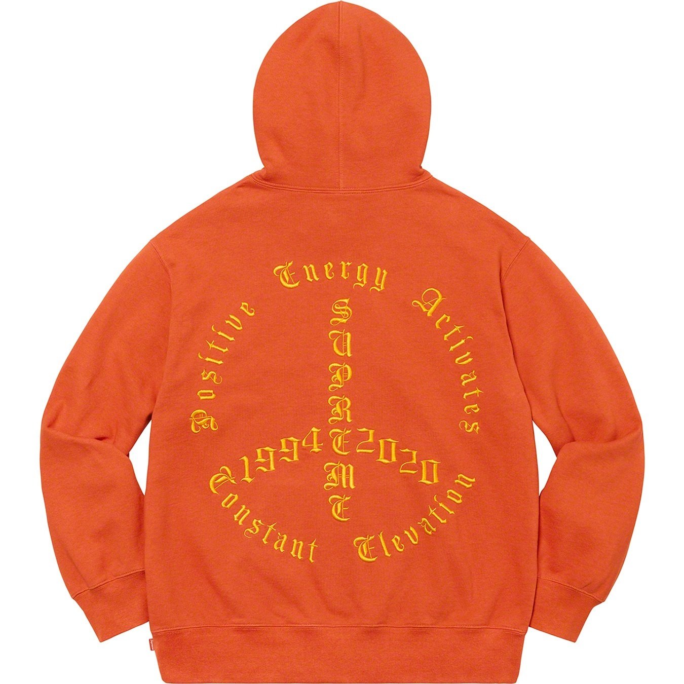 Supreme Peace Hooded Sweatshirt (FW20) - Burnt Orange - $168