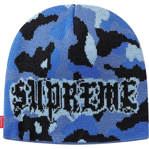 Supreme Paris Camo Beanie - Blue Camo