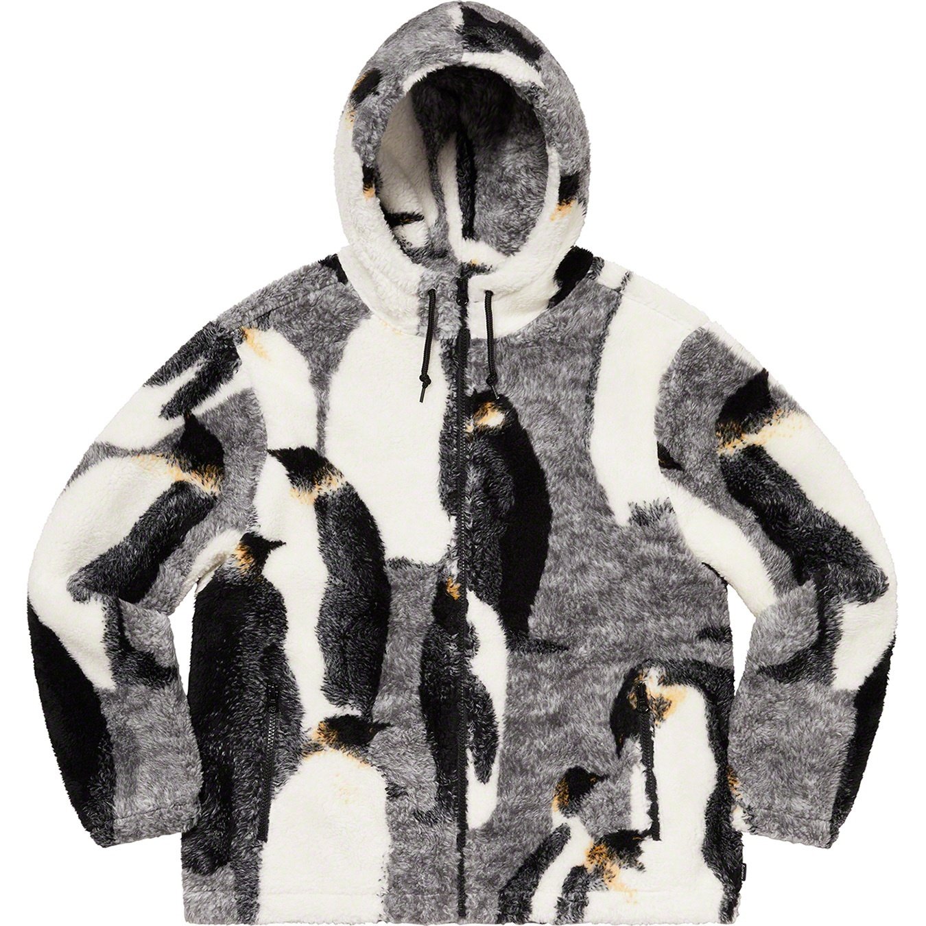 Supreme Penguins Hooded Fleece Jacket (FW20) - Black - $198